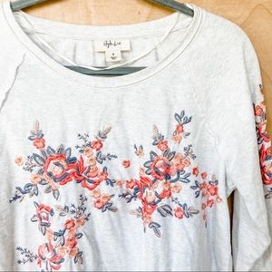 Style&Co Floral Embroidered Crewneck Sweatshirt